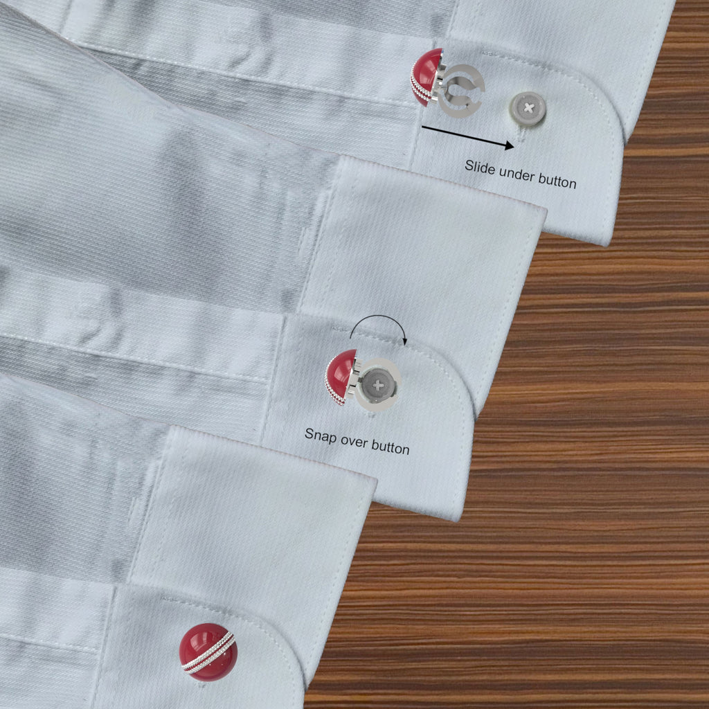 Cricket Ball Button Covers – Cufflinks Style Shirt Accessories