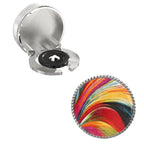 Colourful Wave Button Covers – Cufflinks Style Shirt Accessories