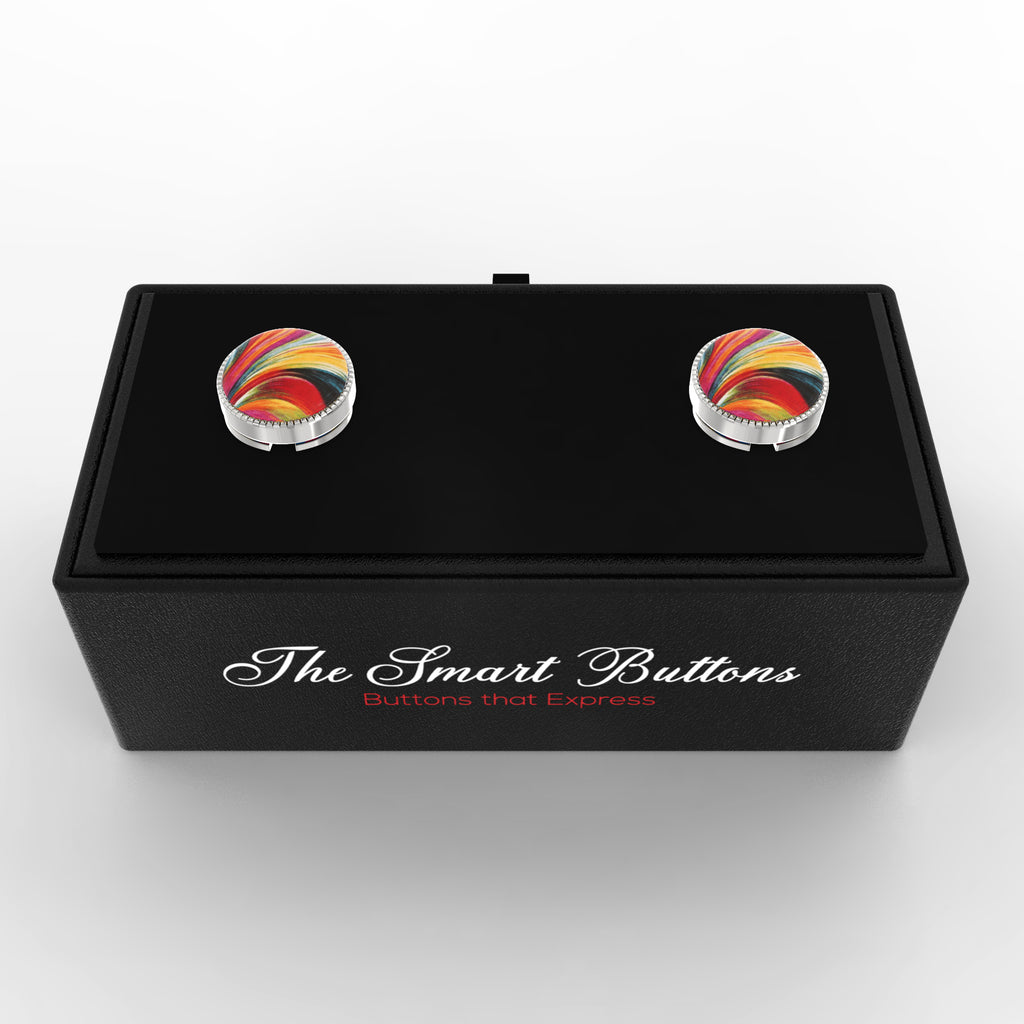 Colourful Wave Button Covers – Cufflinks Style Shirt Accessories