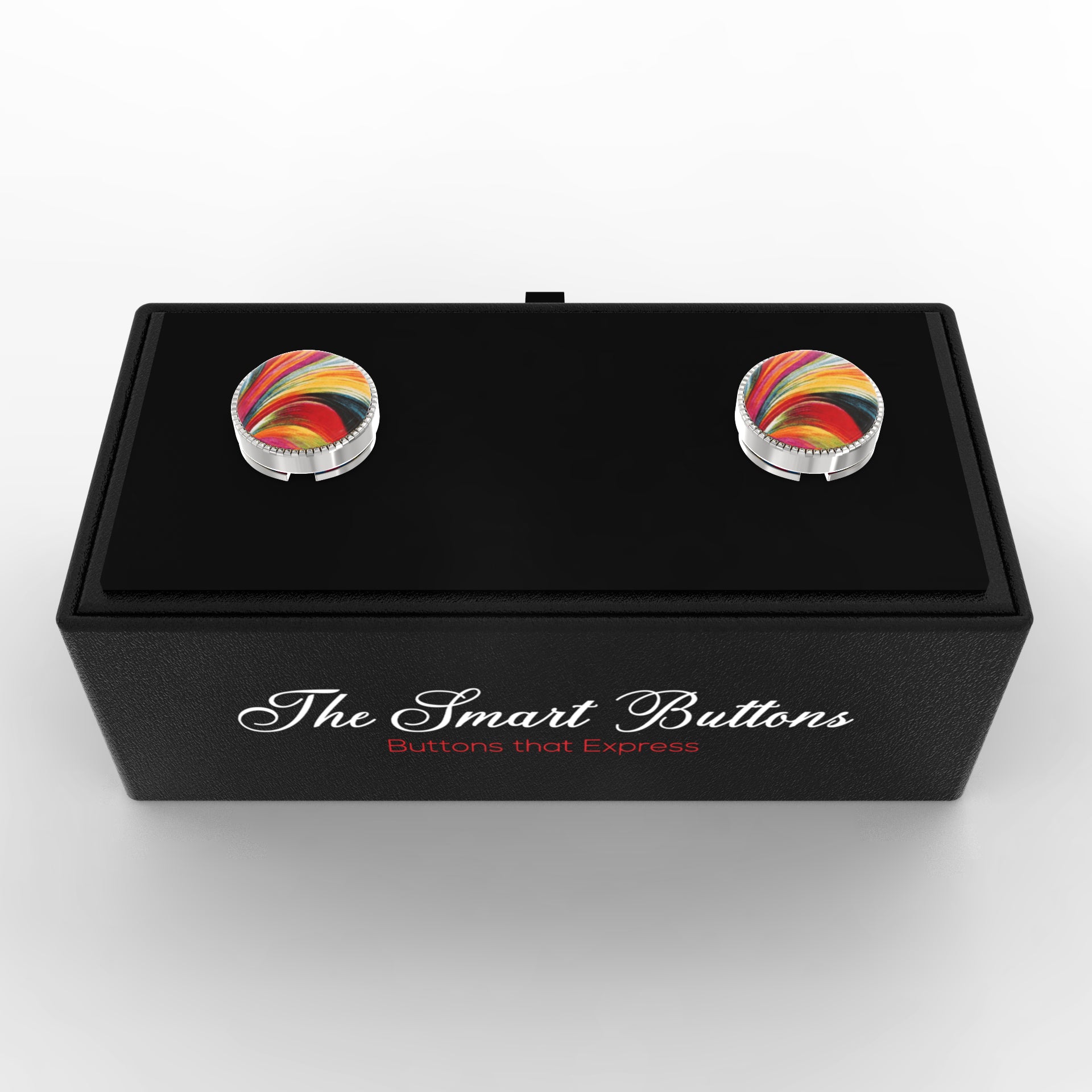Colourful Wave Button Covers – Cufflinks Style Shirt Accessories