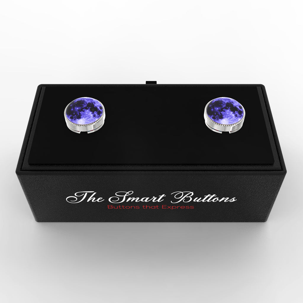 Midnight Moon Button Covers – Cufflinks Style Shirt Accessories