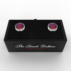 Crimson Celestial Button Covers – Cufflinks Style Shirt Accessories