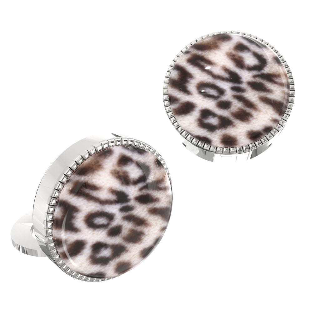 Leopard Print Button Covers – Cufflinks Style Shirt Accessories