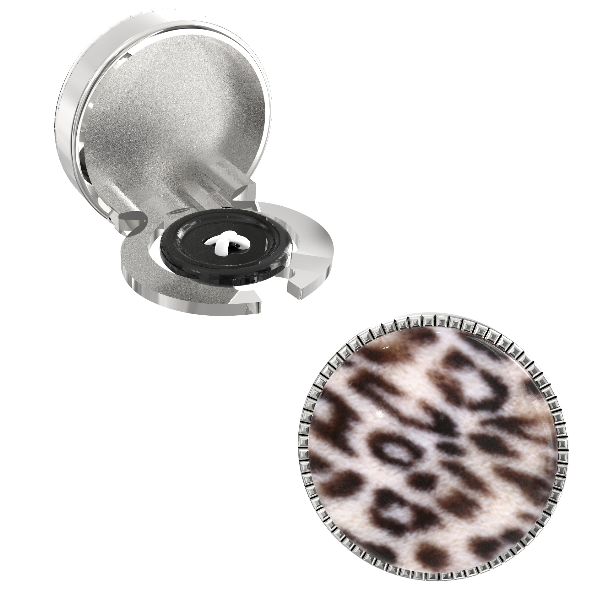 Leopard Print Button Covers – Cufflinks Style Shirt Accessories