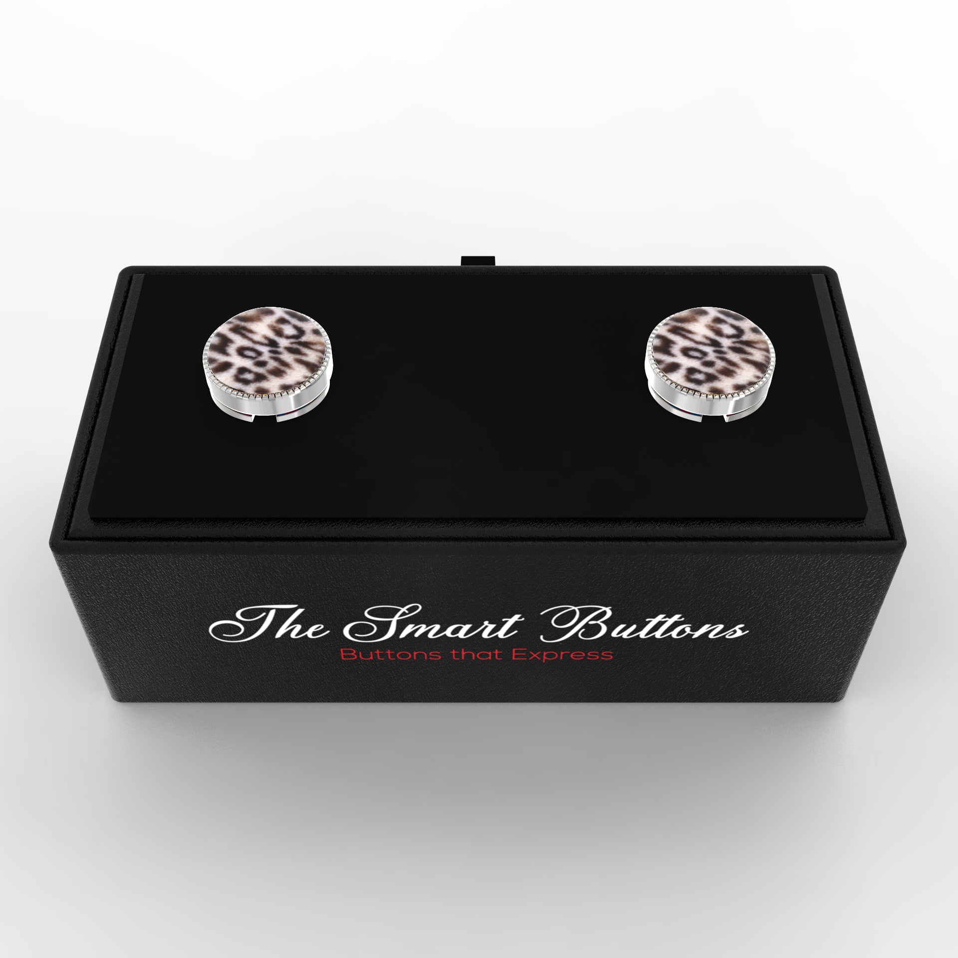Leopard Print Button Covers – Cufflinks Style Shirt Accessories