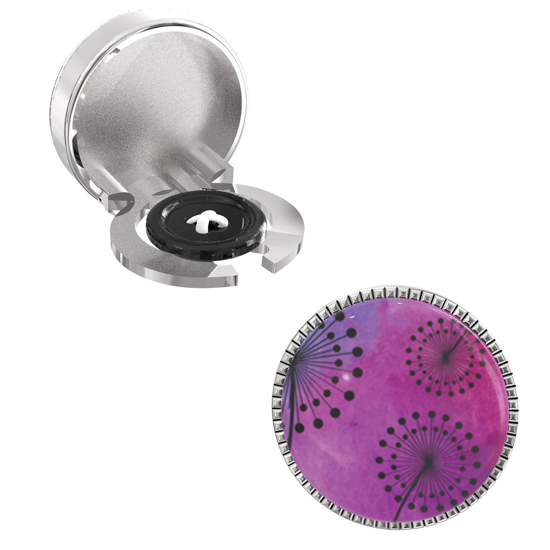 Shades of Purple Button Covers – Cufflinks Style Shirt Accessories