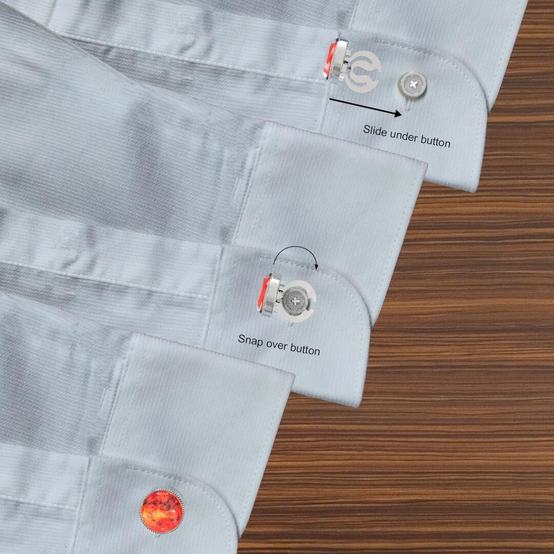 Sun Rays Button Covers – Cufflinks Style Shirt Accessories