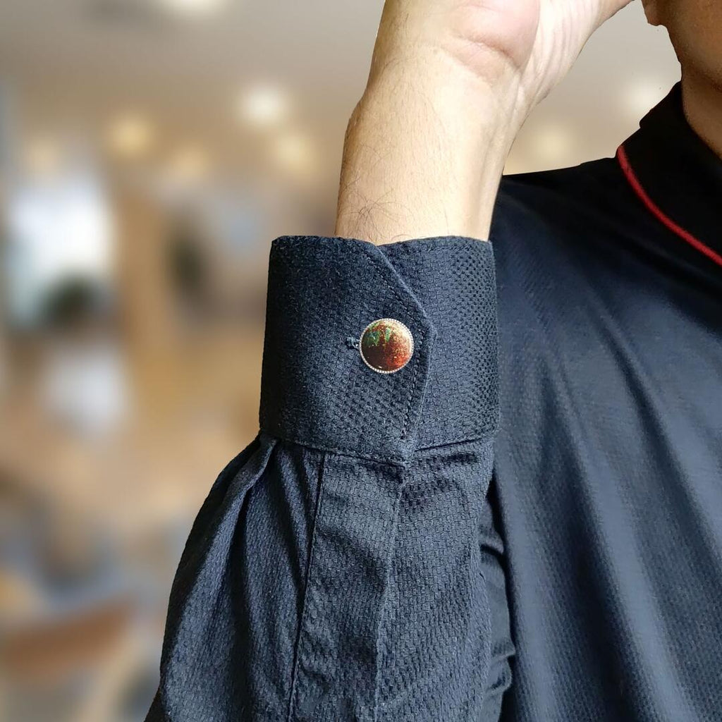 Earth Tones Button Covers – Cufflinks Style Shirt Accessories