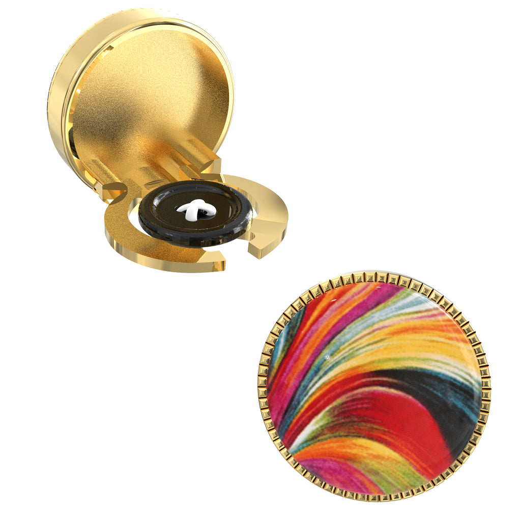 Colourful Wave Button Covers – Cufflinks Style Shirt Accessories