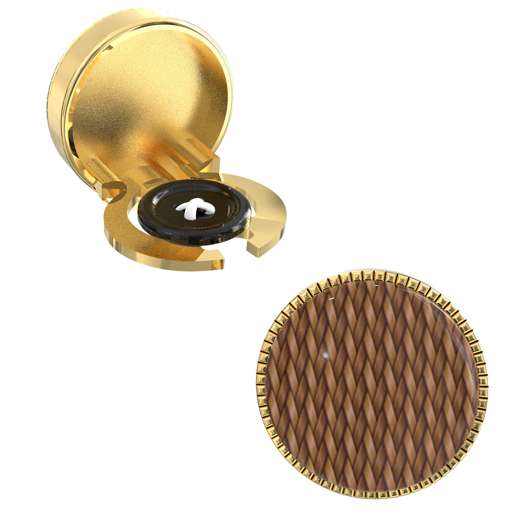 Woven Texture Button Covers – Cufflinks Style Shirt Accessories