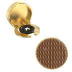 Woven Texture Button Covers – Cufflinks Style Shirt Accessories