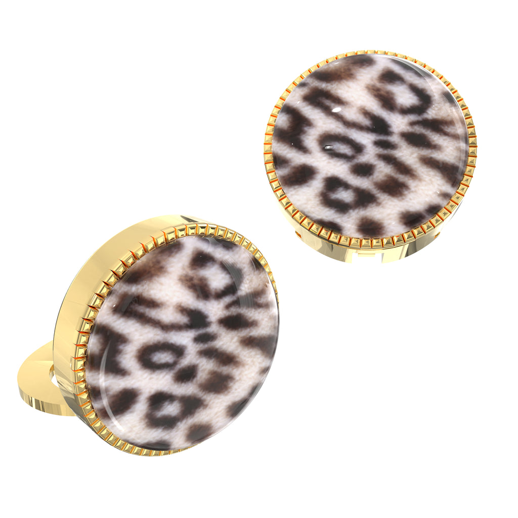 Leopard Print Button Covers – Cufflinks Style Shirt Accessories
