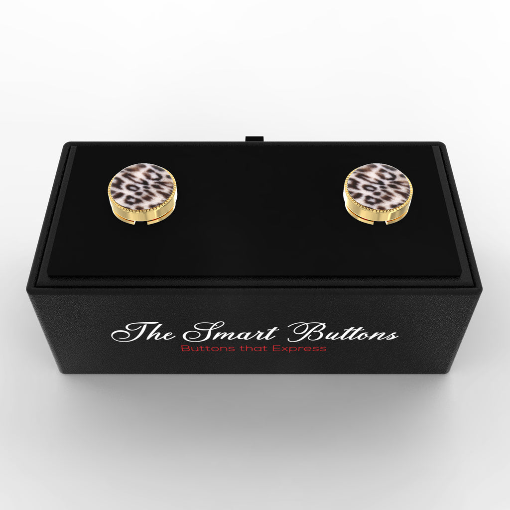Leopard Print Button Covers – Cufflinks Style Shirt Accessories