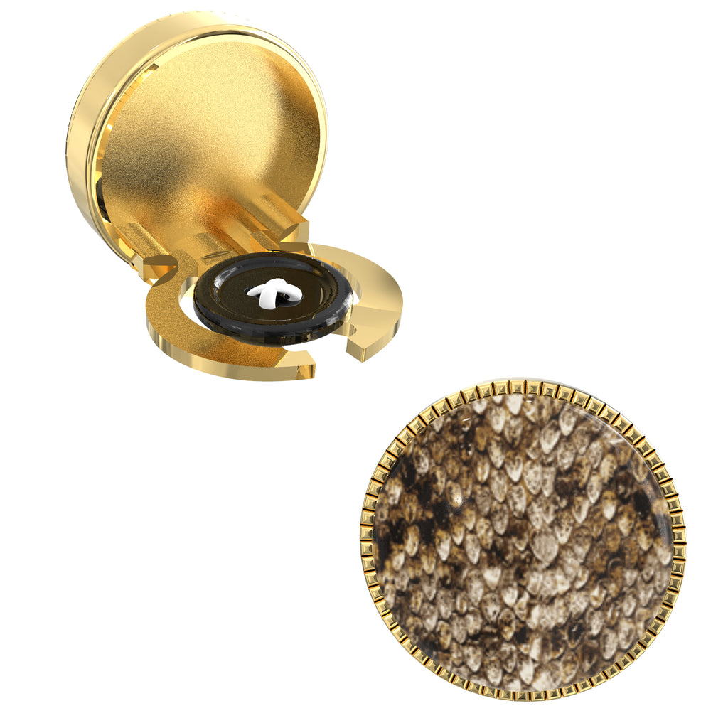 Crocodile Texture Button Covers – Cufflinks Style Shirt Accessories
