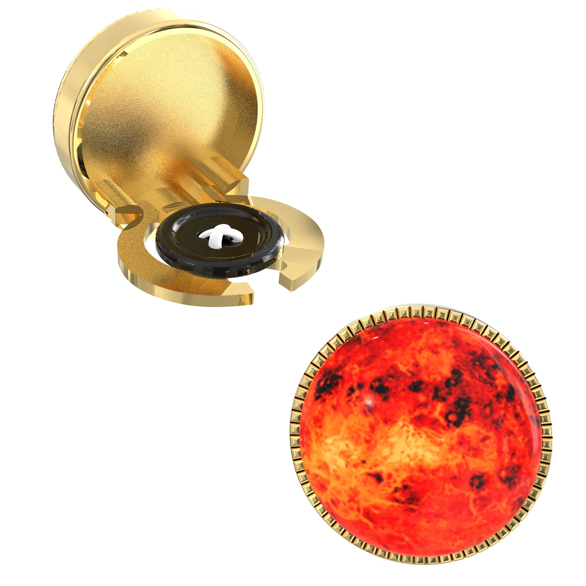 Sun Rays Button Covers – Cufflinks Style Shirt Accessories