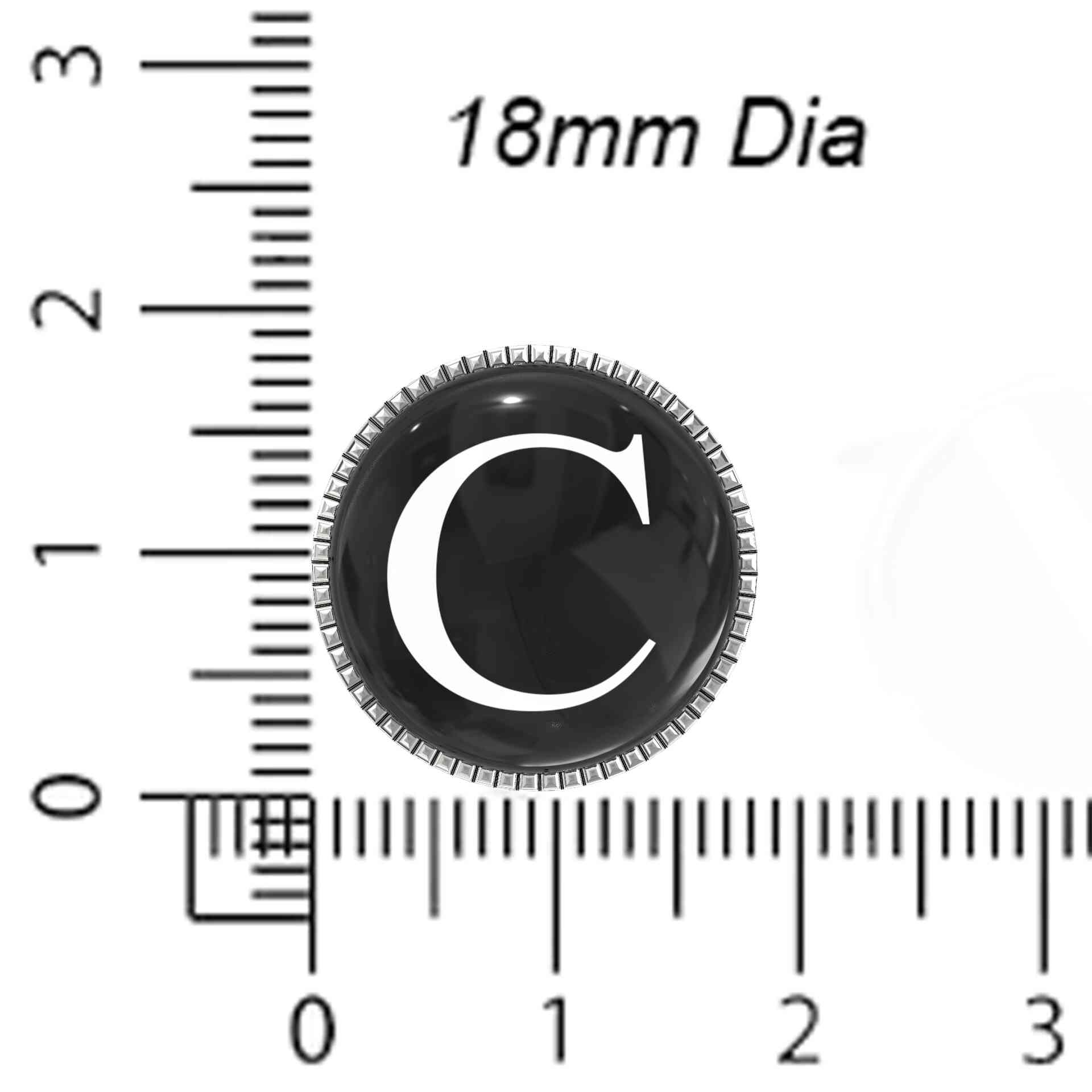 White Personalized Initials - C