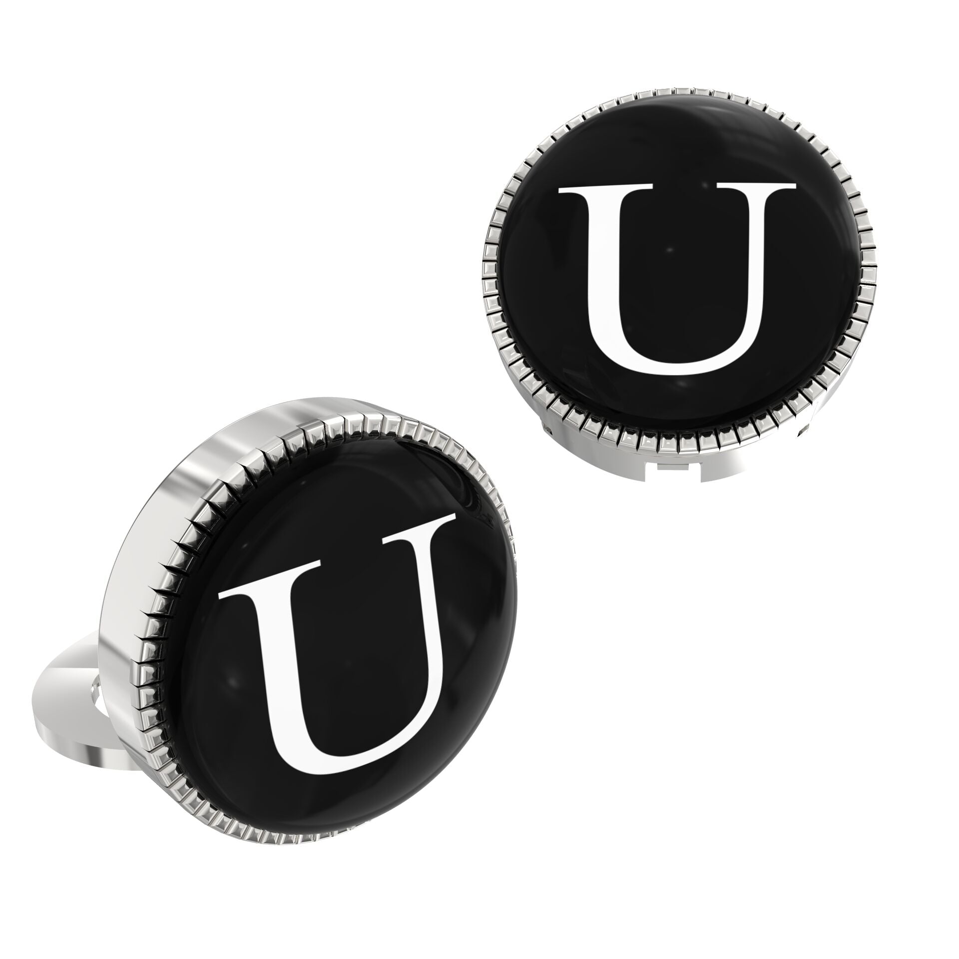 White Personalized Initials - U