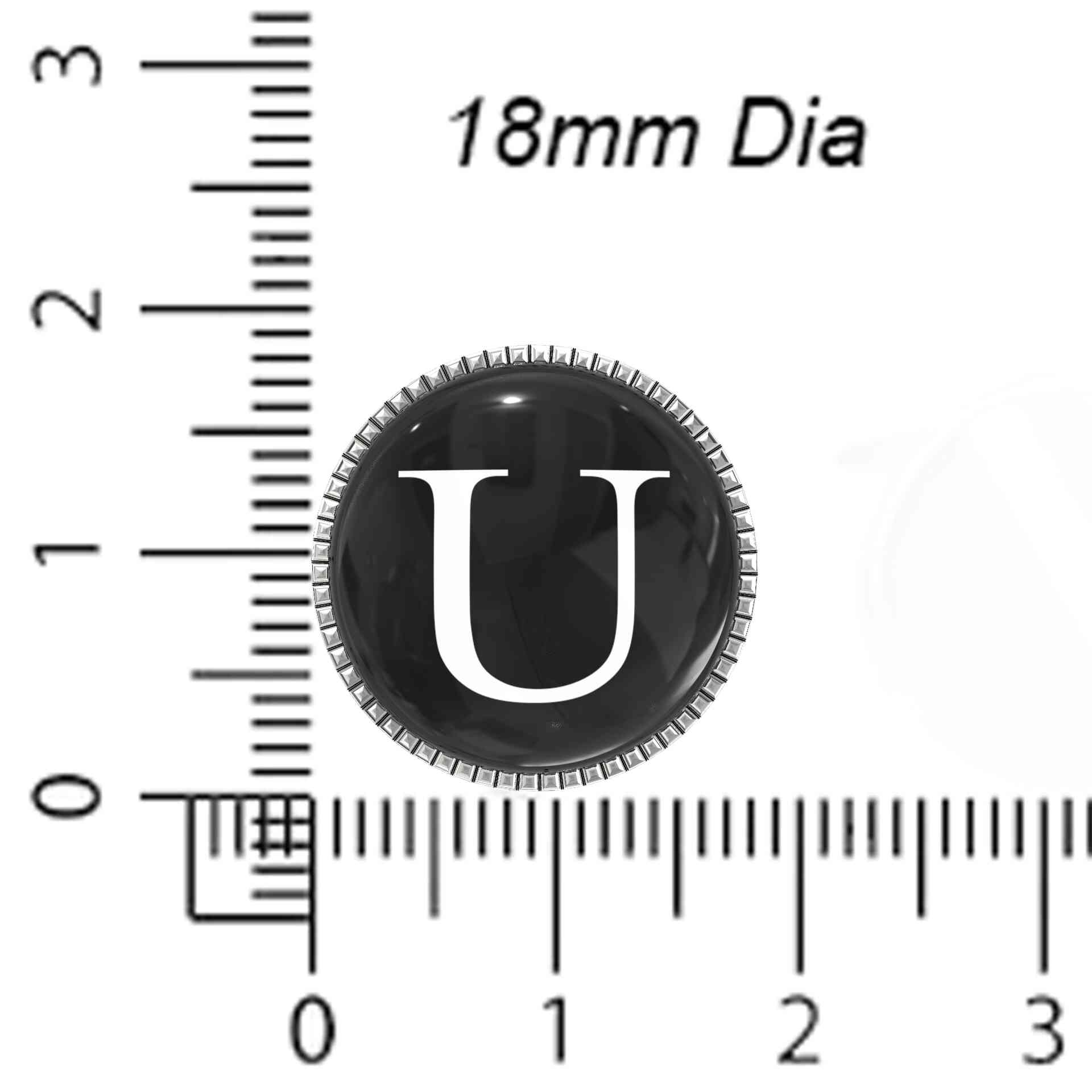 White Personalized Initials - U