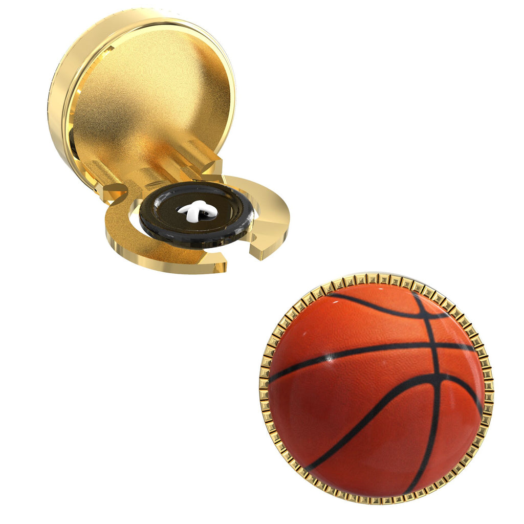 Basketball Print Button Covers – Cufflinks Style Shirt Accessories