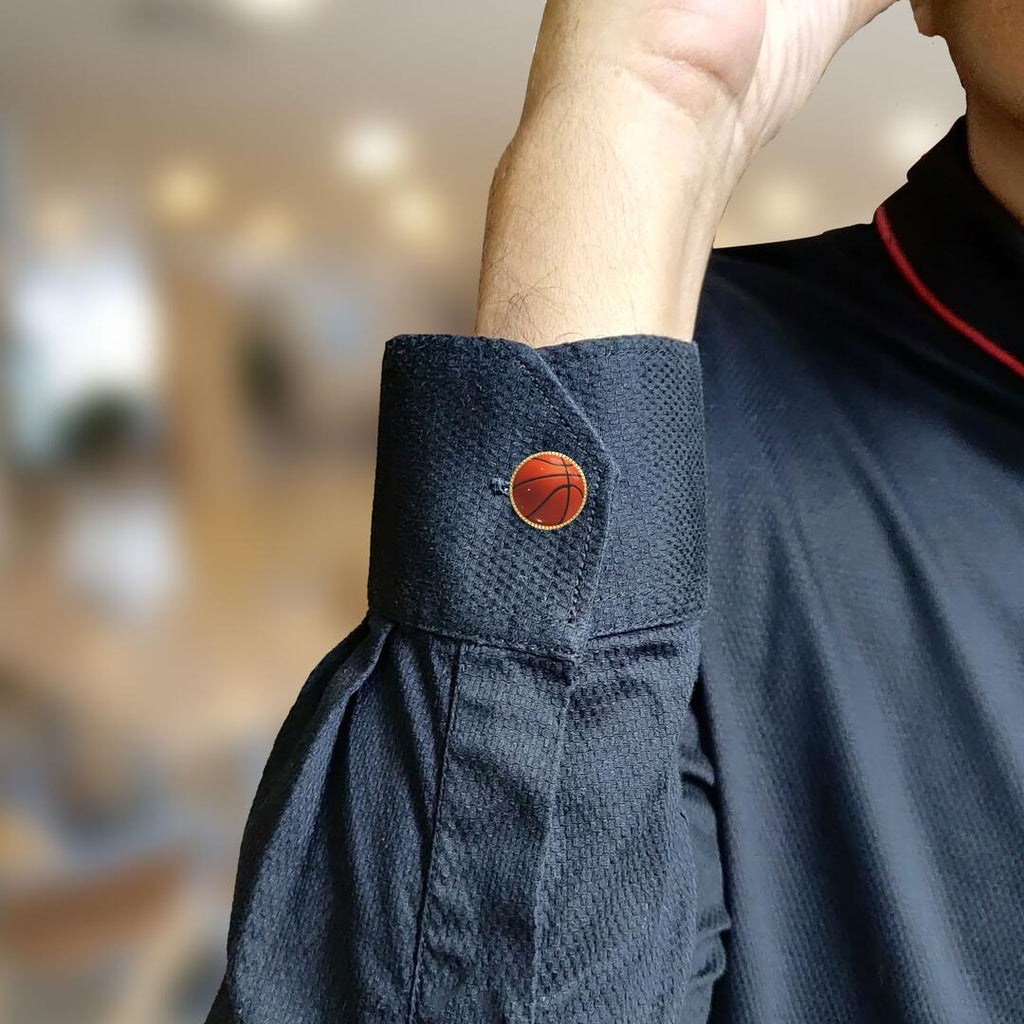 Basketball Print Button Covers – Cufflinks Style Shirt Accessories