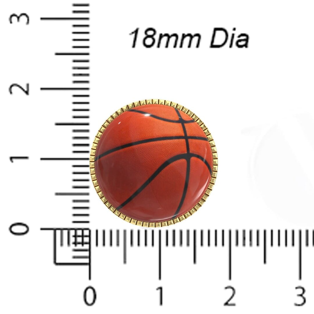 Basketball Print Button Covers – Cufflinks Style Shirt Accessories