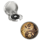 Yin & Yang Floral Button Covers – Cufflinks Style Shirt Accessories