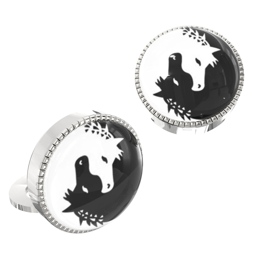 Twin Horses Yin & Yang Button Covers – Cufflinks Style Shirt Accessories