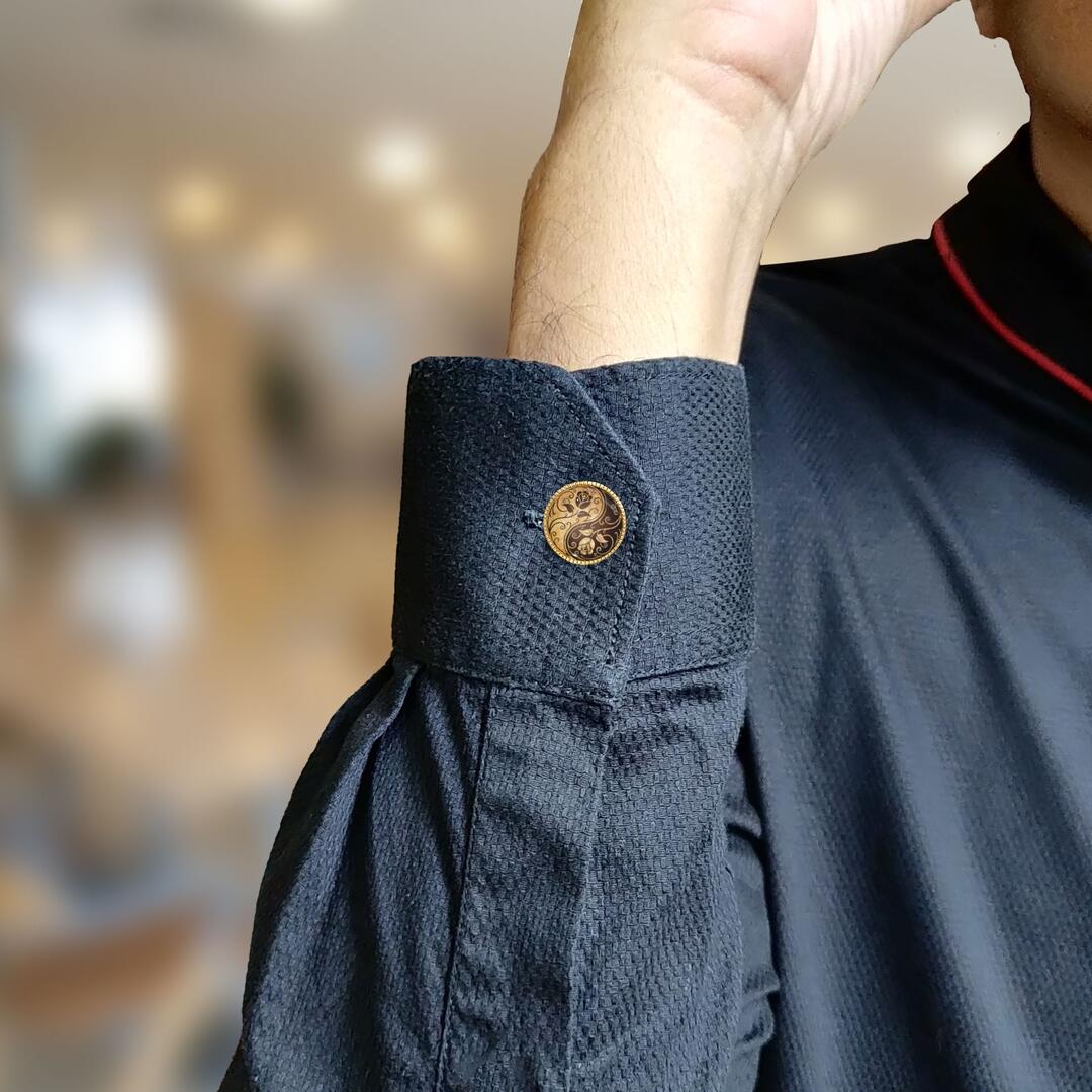 Yin & Yang Floral Button Covers – Cufflinks Style Shirt Accessories