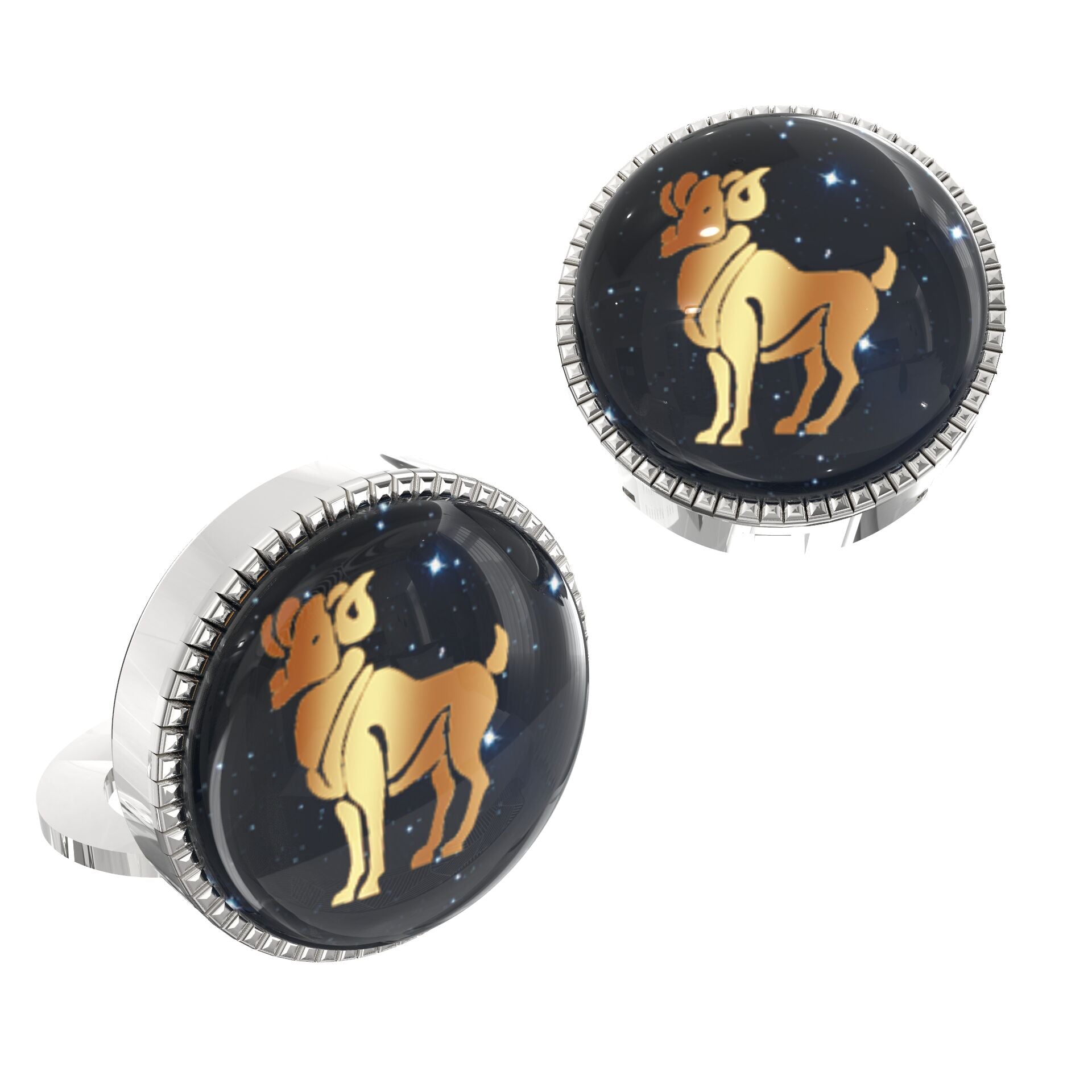 Aries Zodiac Button Covers – Cufflinks Style Shirt Accessories