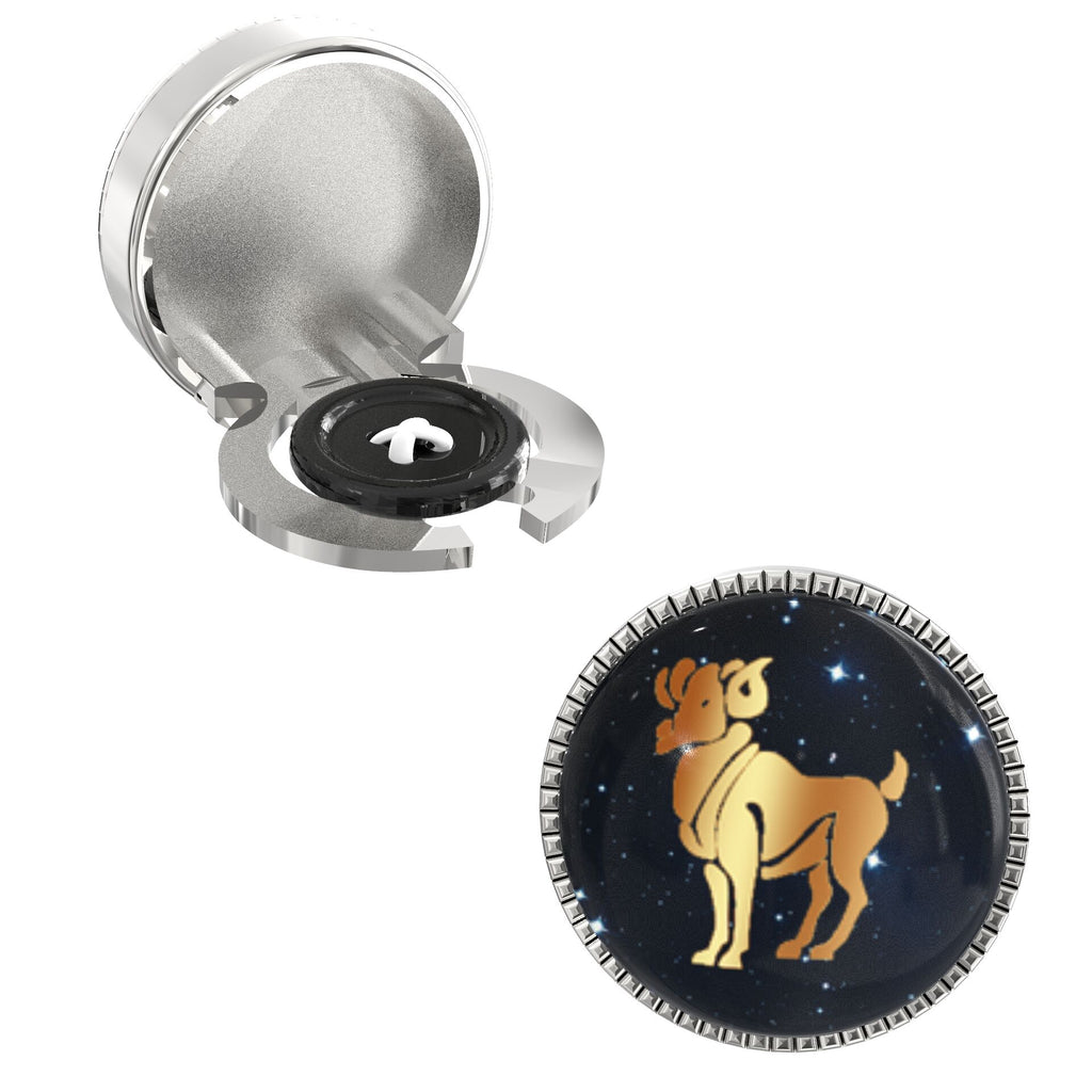 Aries Zodiac Button Covers – Cufflinks Style Shirt Accessories