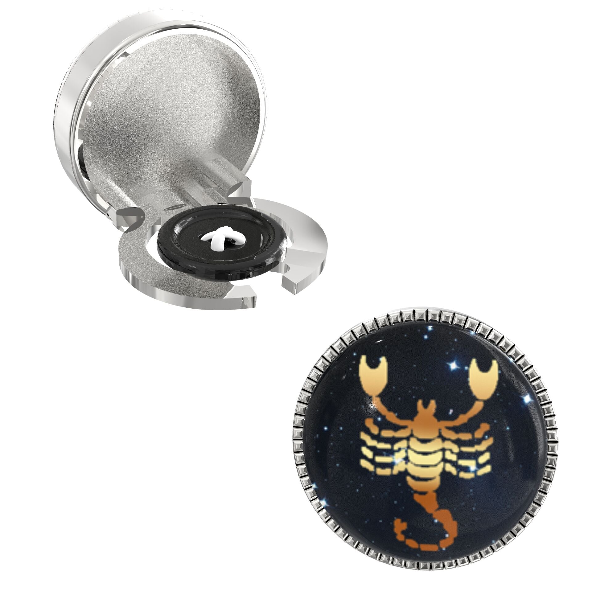 Scorpio Zodiac Button Covers – Cufflinks Style Shirt Accessories