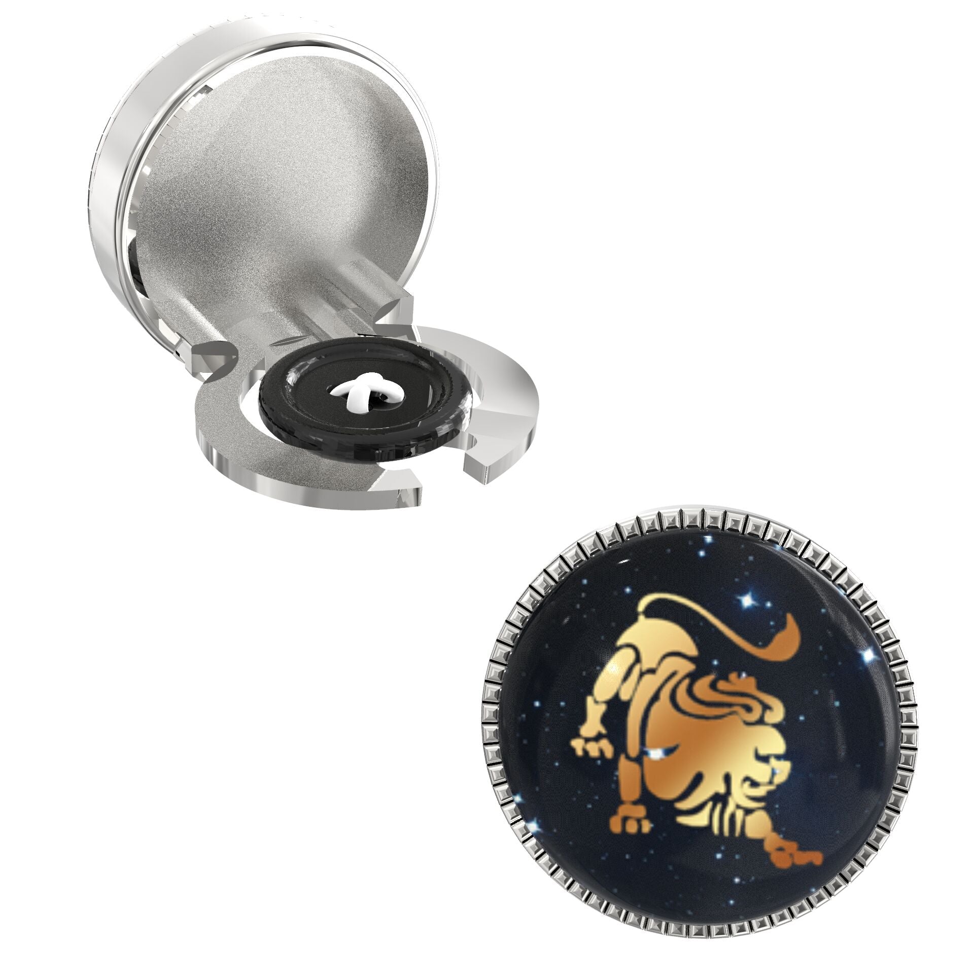Leo Zodiac Button Covers – Cufflinks Style Shirt Accessories