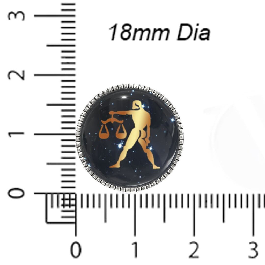 Libra Zodiac Button Covers – Gold & White Balance Design
