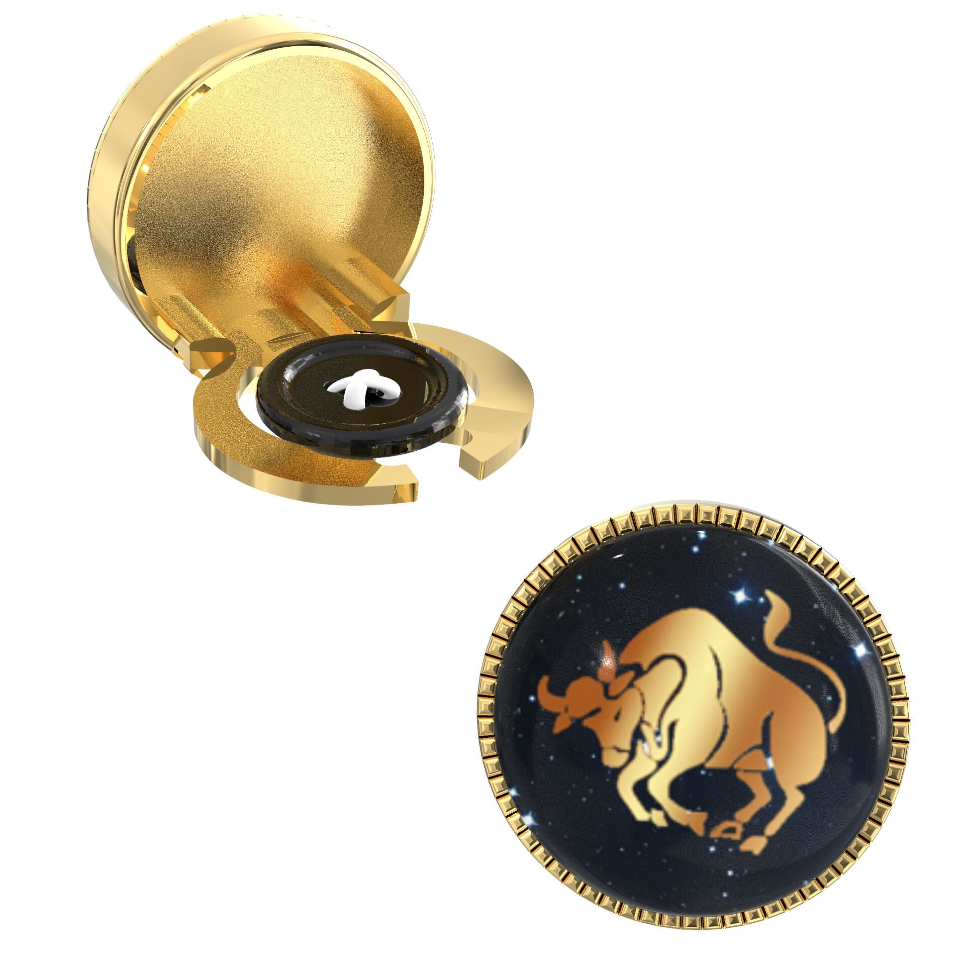 Taurus Zodiac Button Covers – Cufflinks Style Shirt Accessories