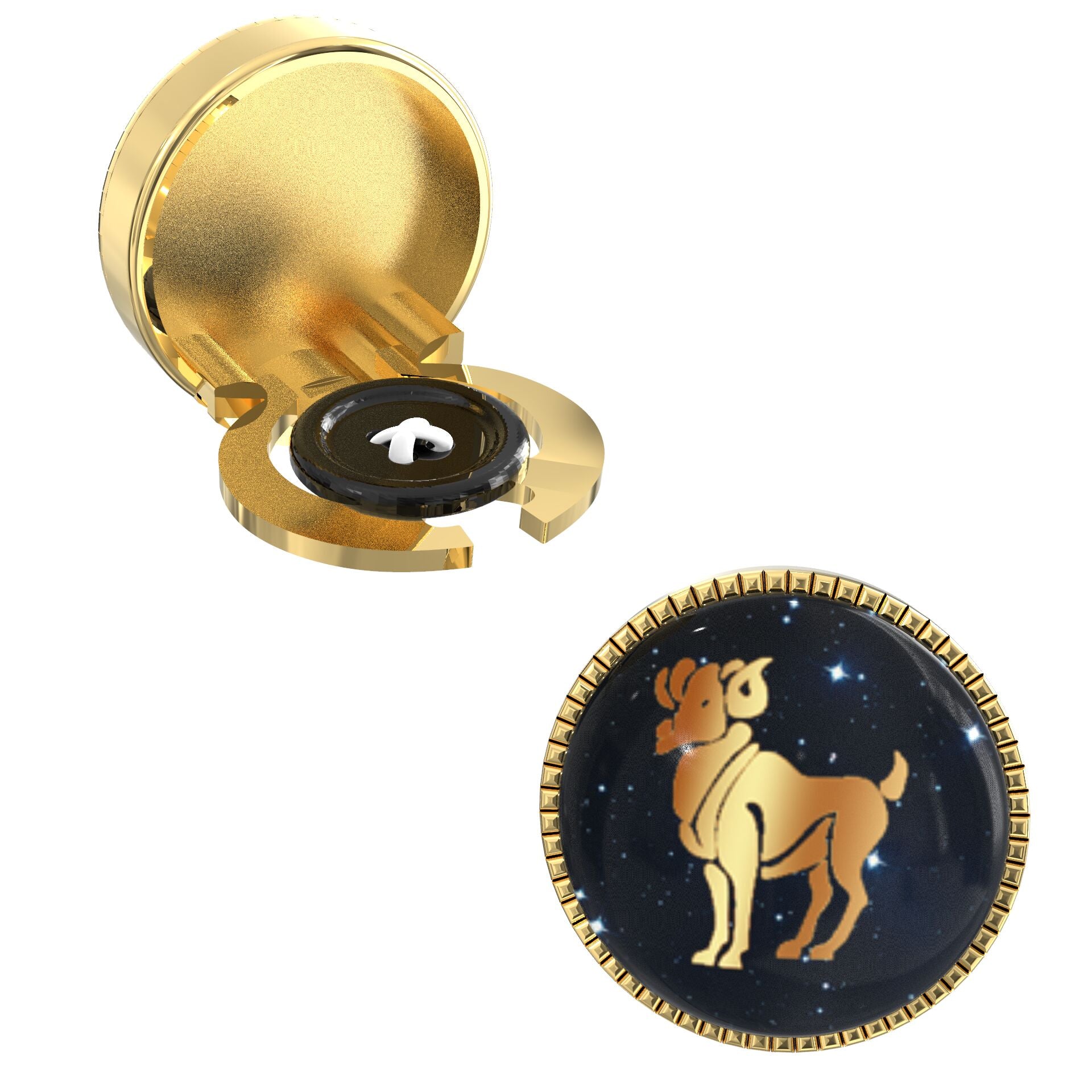 Aries Zodiac Button Covers – Cufflinks Style Shirt Accessories
