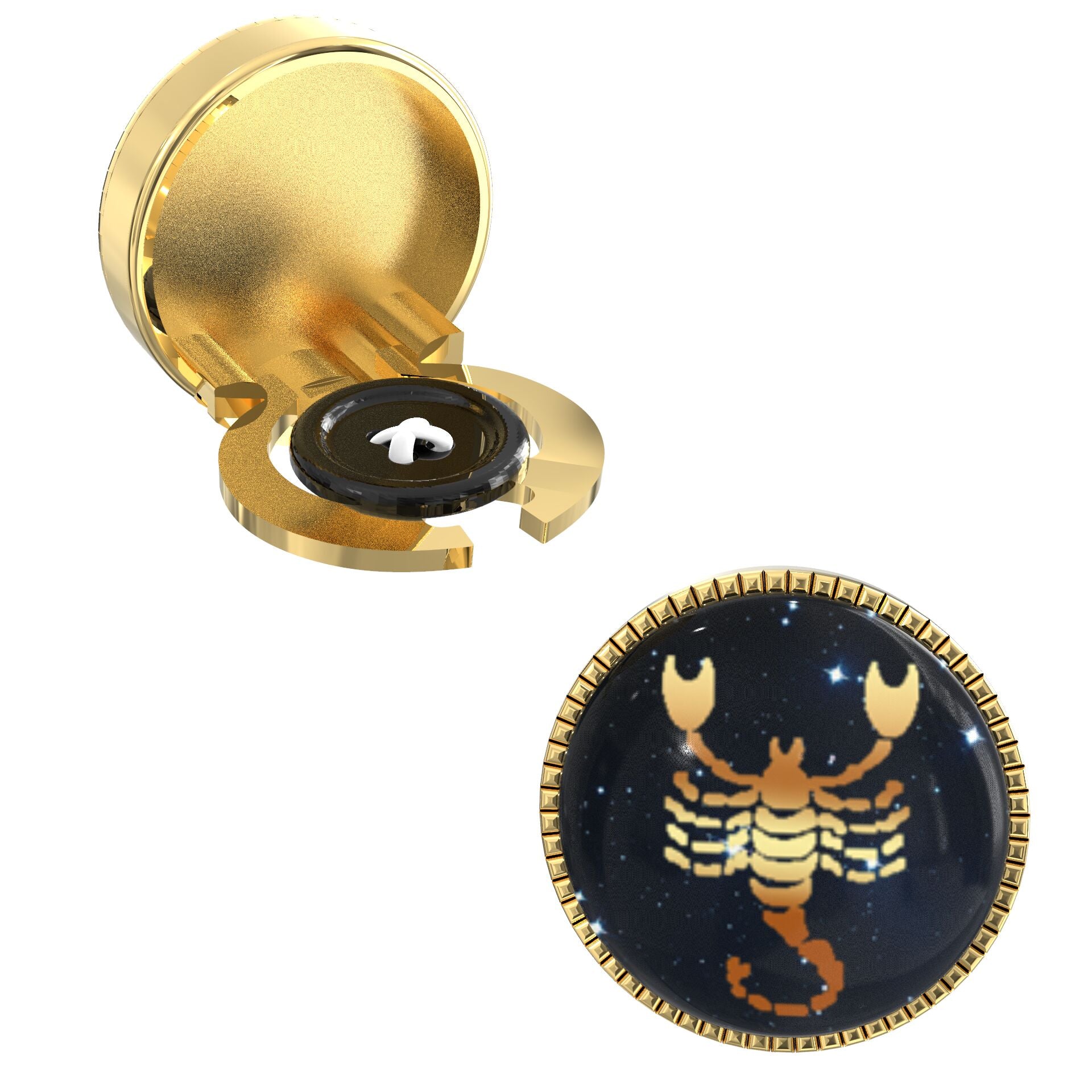 Scorpio Zodiac Button Covers – Cufflinks Style Shirt Accessories