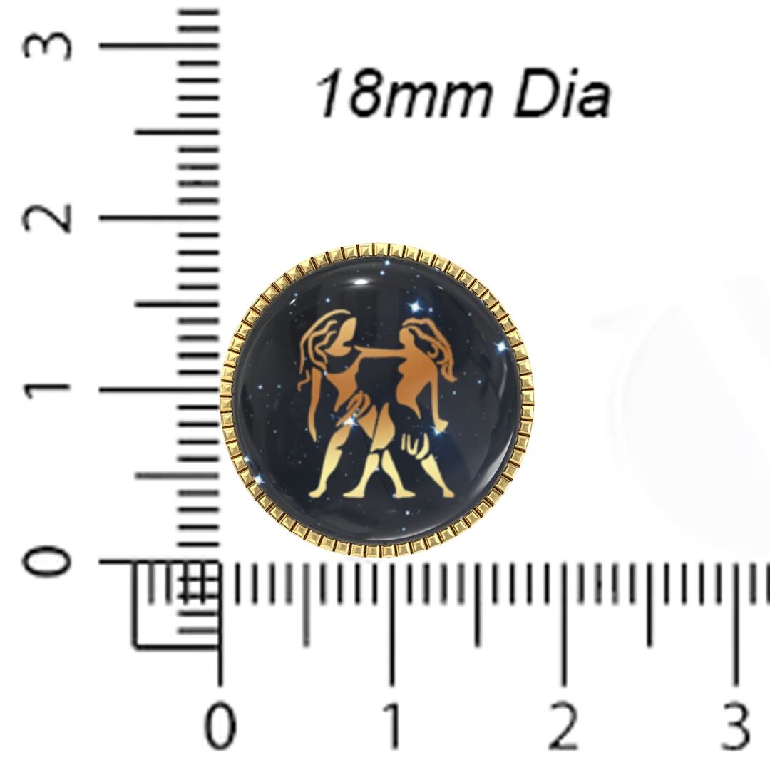 Gemini Zodiac Button Covers – Cufflinks Style Shirt Accessories