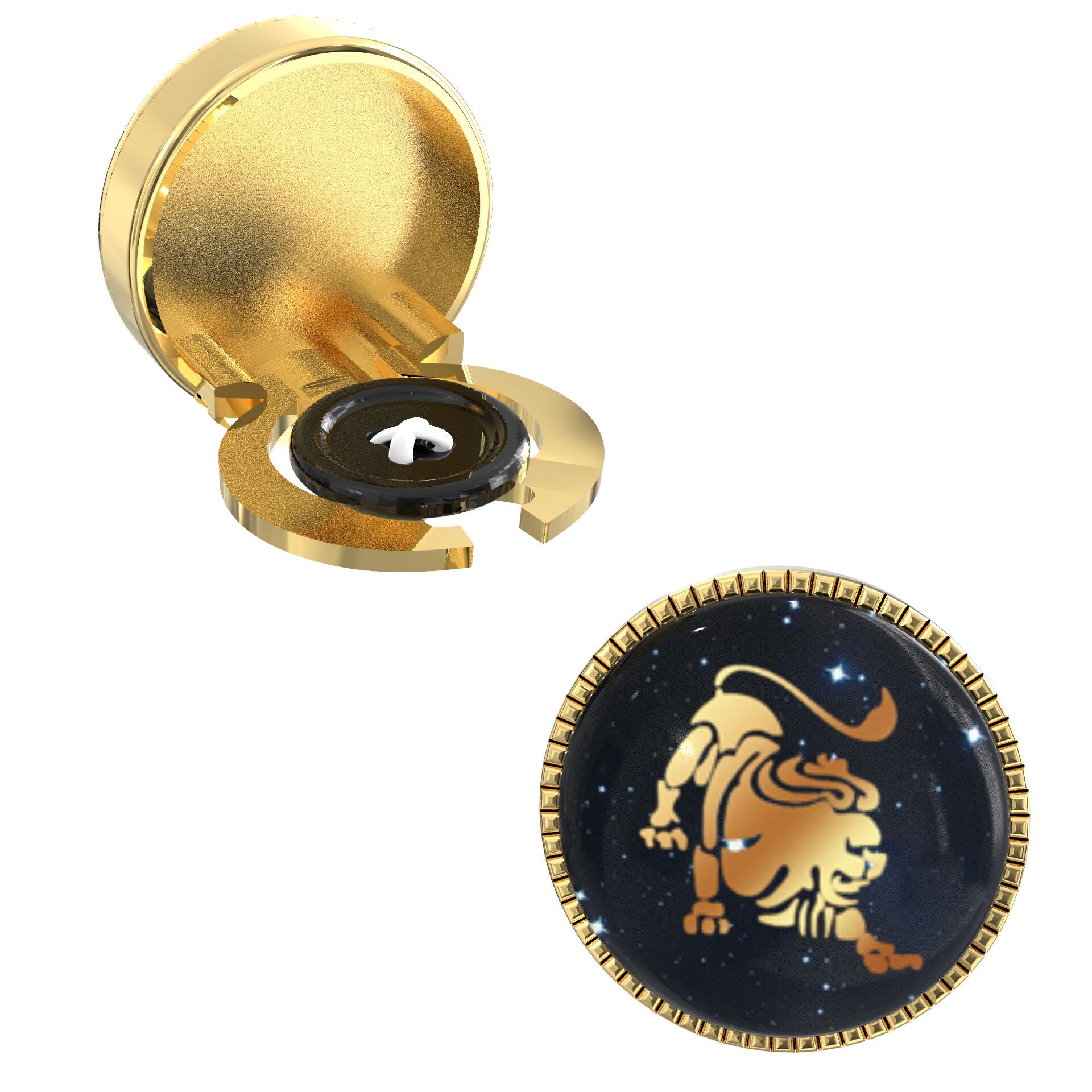 Leo Zodiac Button Covers – Cufflinks Style Shirt Accessories