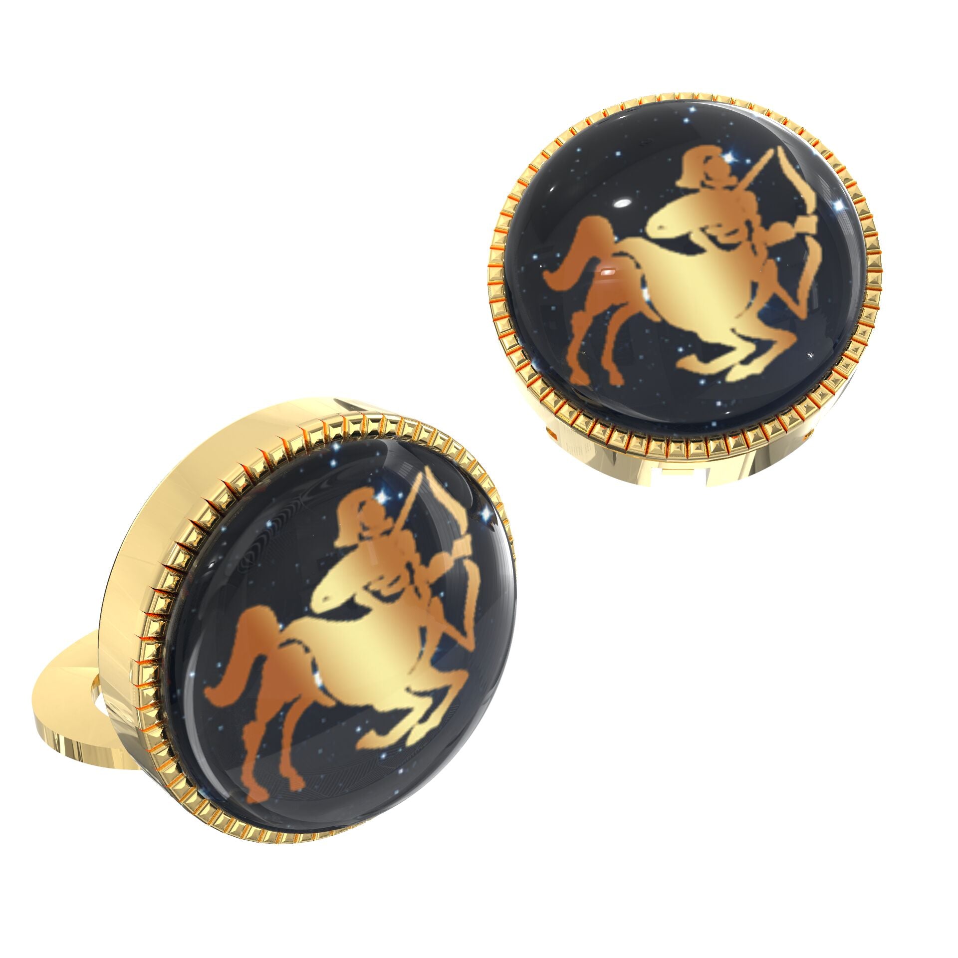 Sagittarius Zodiac Button Covers – Cufflinks Style Shirt Accessories