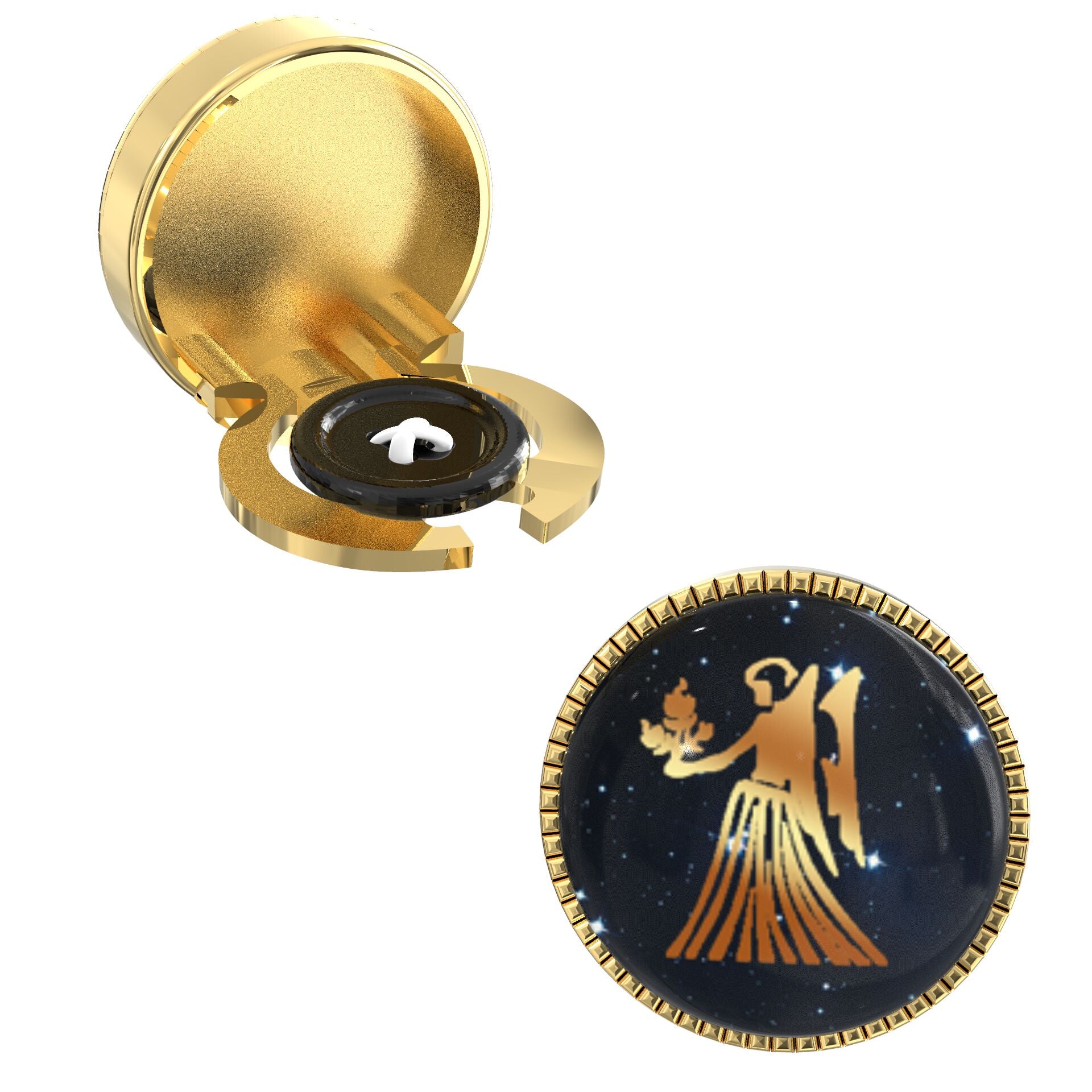 Virgo Zodiac Button Covers – Cufflinks Style Shirt Accessories